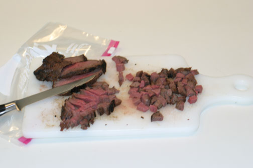 cut up steak